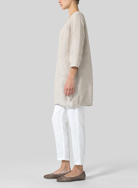 Linen Button Loop Balloon Tunic