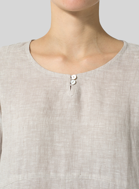 Linen Button Loop Balloon Tunic