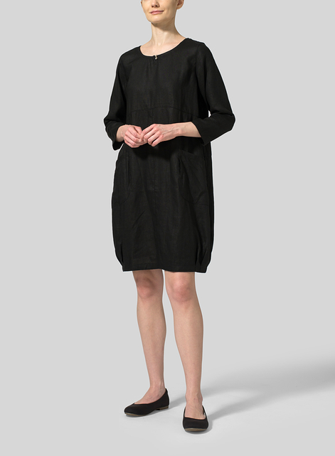 Linen Button Loop Balloon Tunic