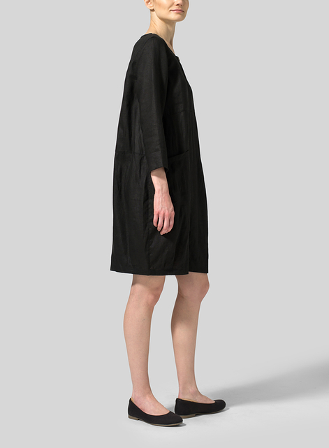 Linen Button Loop Balloon Tunic