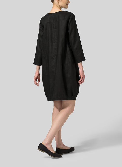 Linen Button Loop Balloon Tunic