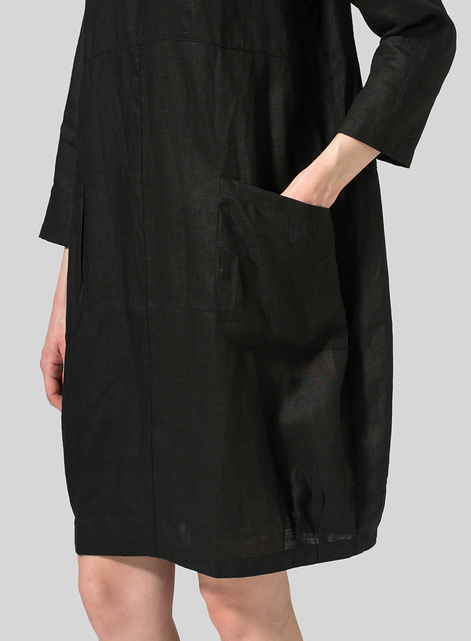Linen Button Loop Balloon Tunic