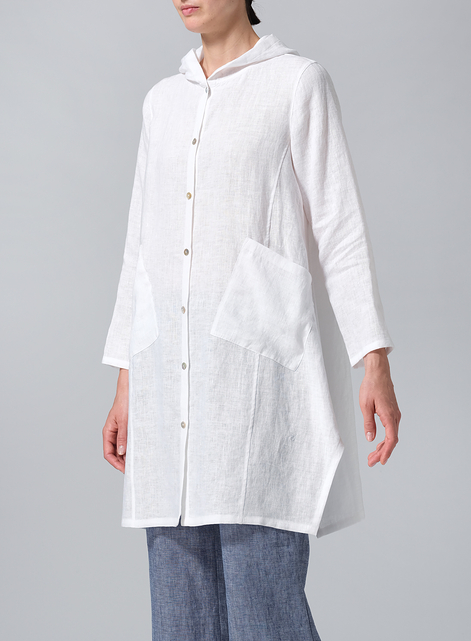Linen Hooded Shirt