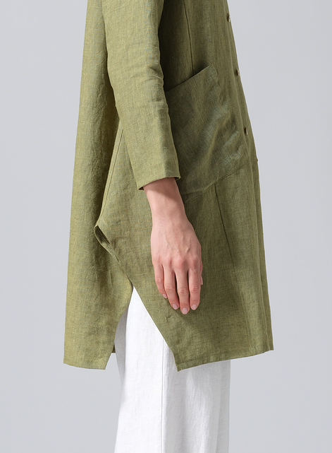 Linen Hooded Shirt
