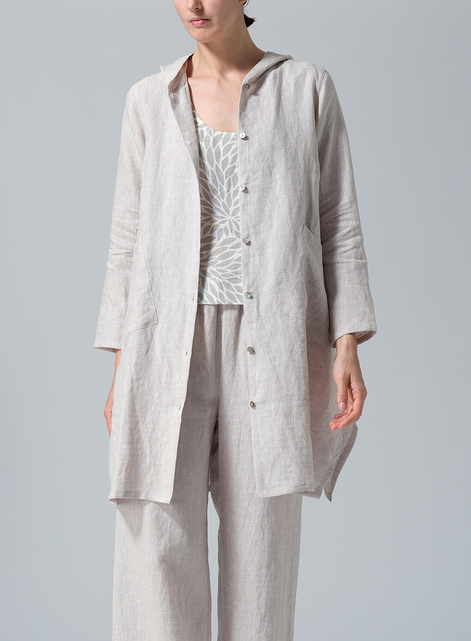 Linen Hooded Shirt