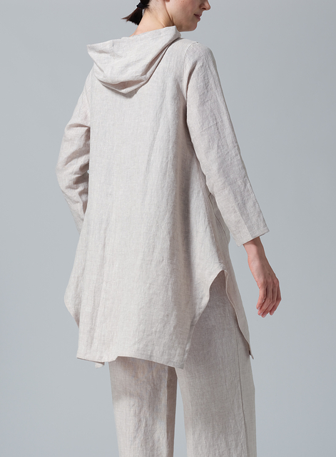 Linen Hooded Shirt