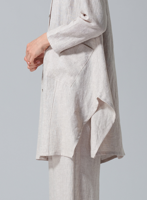 Linen Hooded Shirt