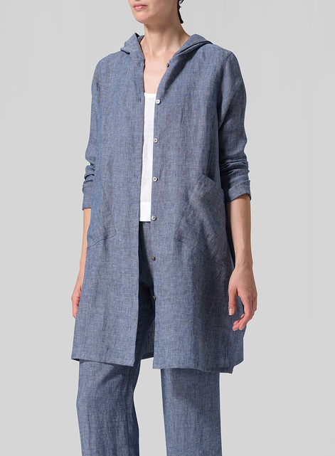 Linen Hooded Shirt