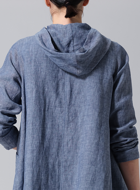 Linen Hooded Shirt