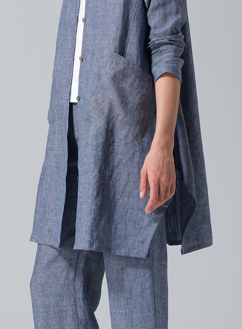 Linen Hooded Shirt