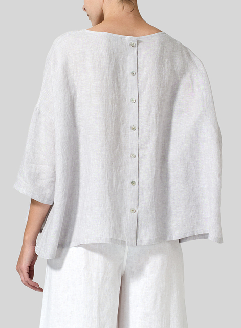 Linen Dropped Shoulder Top