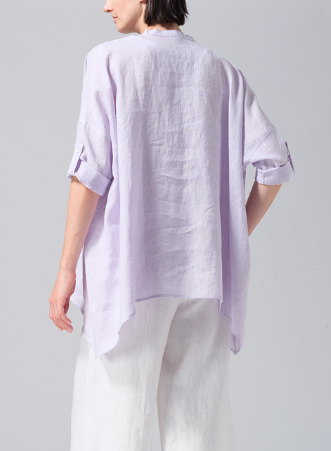 Linen Loose Deep V-neck Overtop