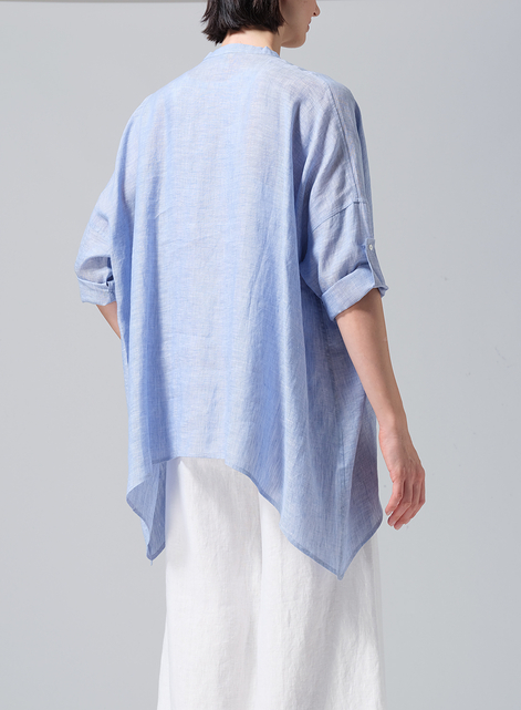 Linen Loose Deep V-neck Overtop