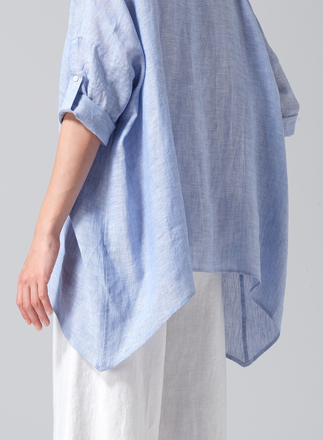 Linen Loose Deep V-neck Overtop