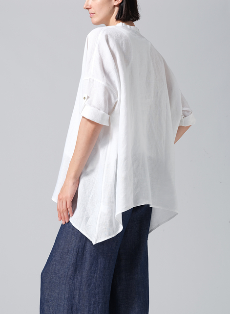 Linen Loose Deep V-neck Overtop