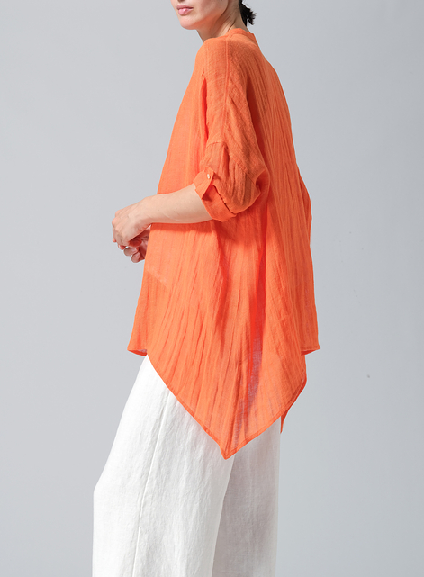 Linen Loose Delicate Deep V-neck Overtop