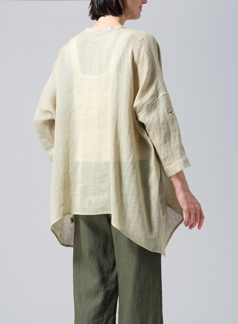 Linen Loose Delicate Deep V-neck Overtop