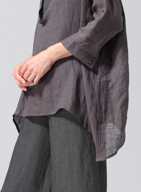 Linen Loose Delicate Deep V-neck Overtop