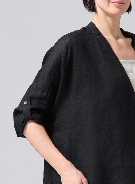 Linen Loose Delicate Deep V-neck Overtop