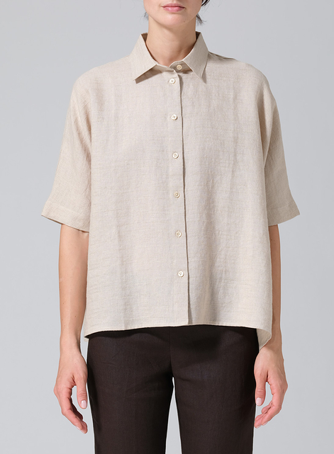 Linen Boxy Sleeves Shirt