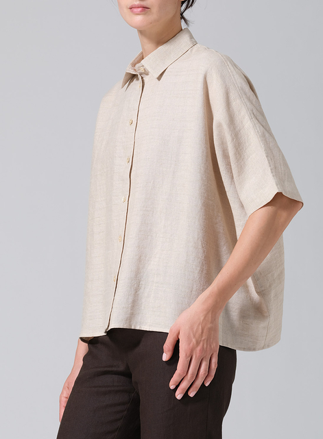 Linen Boxy Sleeves Shirt