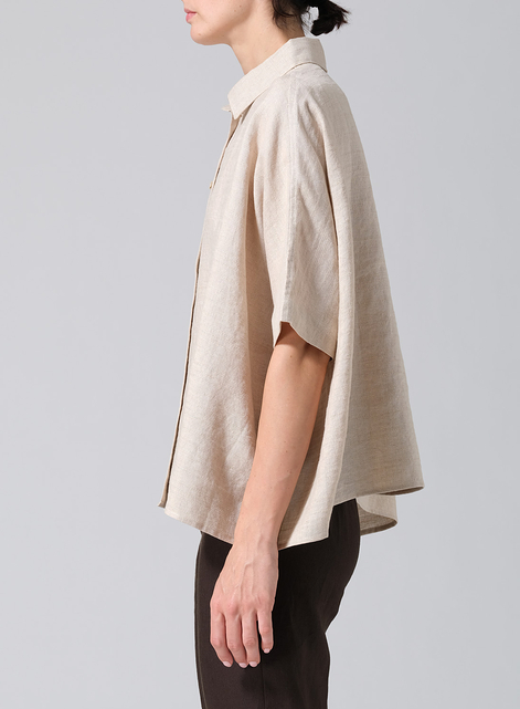 Linen Boxy Sleeves Shirt