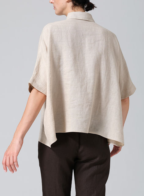 Linen Boxy Sleeves Shirt