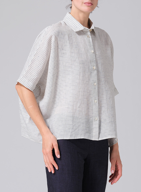 Linen Boxy Sleeves Shirt