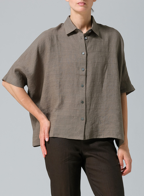 Linen Boxy Sleeves Shirt