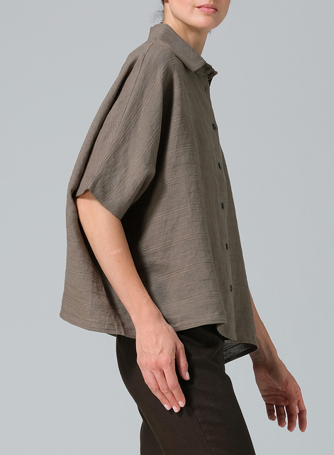 Linen Boxy Sleeves Shirt