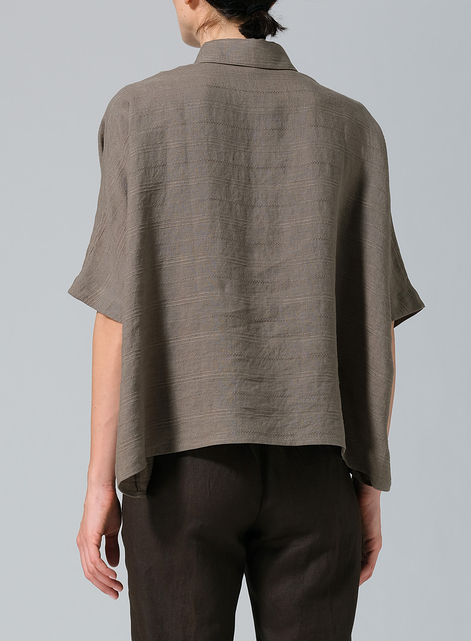 Linen Boxy Sleeves Shirt