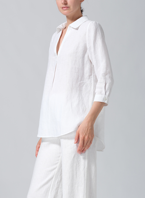 Linen Classic Collar Shirt