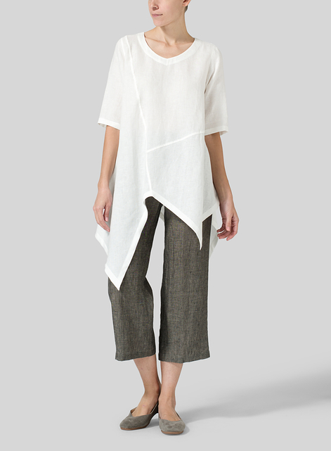 Linen Asymmetrical Hem Tunic