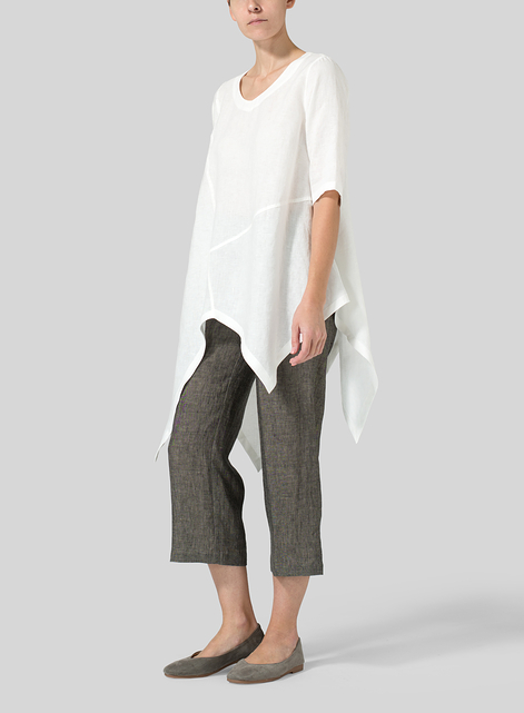 Linen Asymmetrical Hem Tunic
