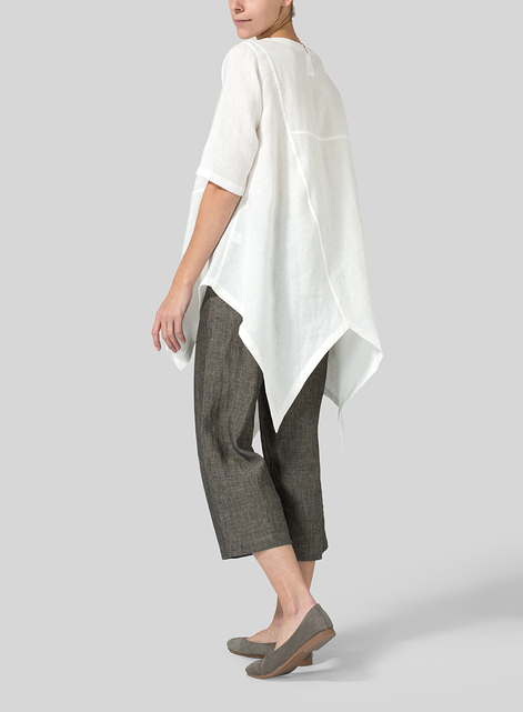 Linen Asymmetrical Hem Tunic