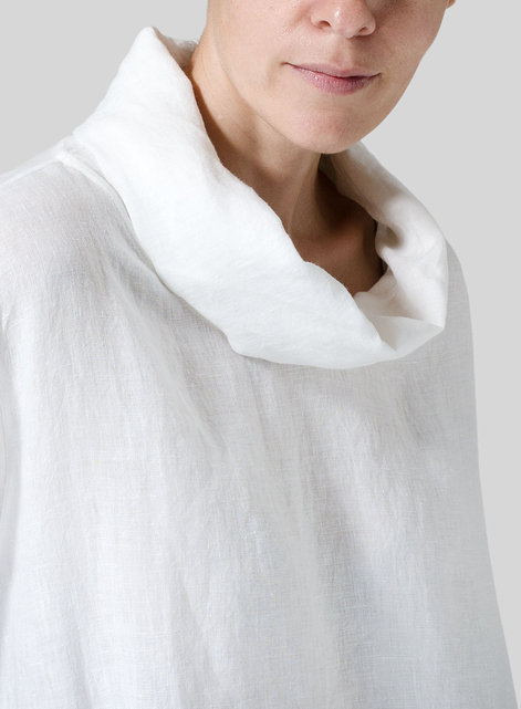 Linen Cowl Neck Oversized Tunic