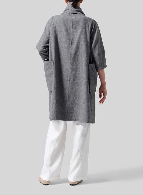 Heavy Linen Cowl Neck Oversized Tunic