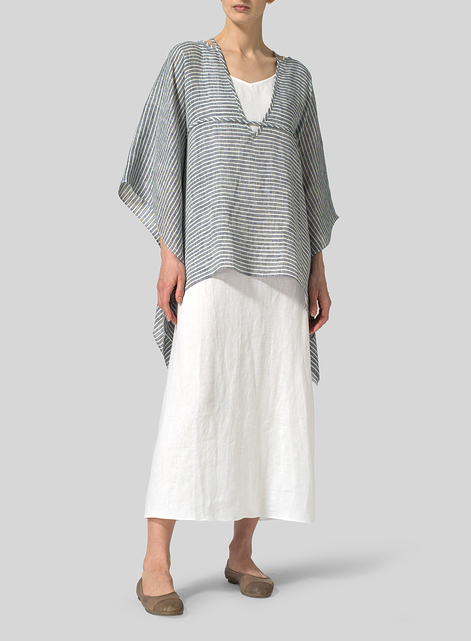 Linen Short Batwing Sleeves Blouse