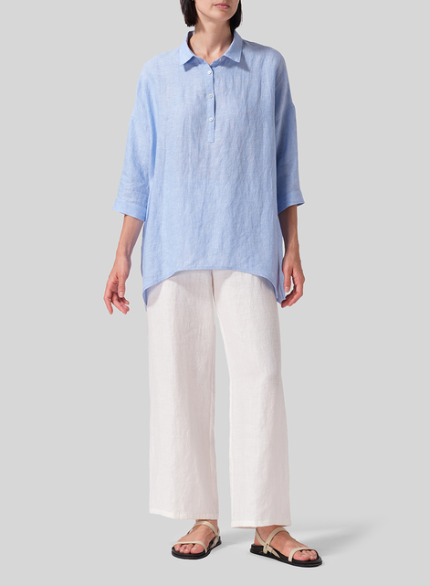 Linen Oversized Straight-Cut Shirt