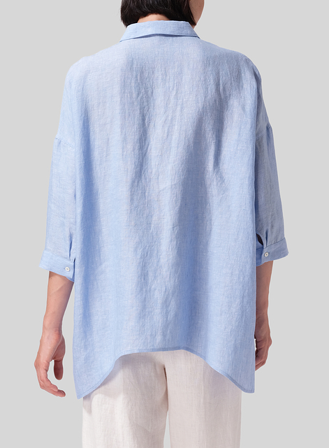 Linen Oversized Straight-Cut Shirt