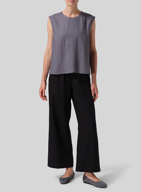 Linen A-Line French Sleeve Blouse