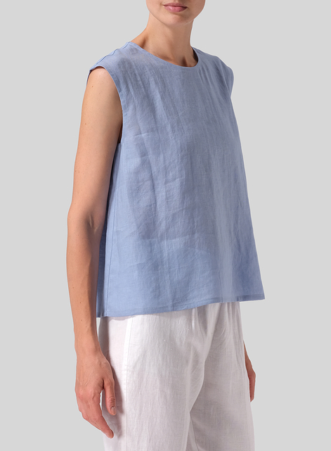 Linen A-Line French Sleeve Blouse