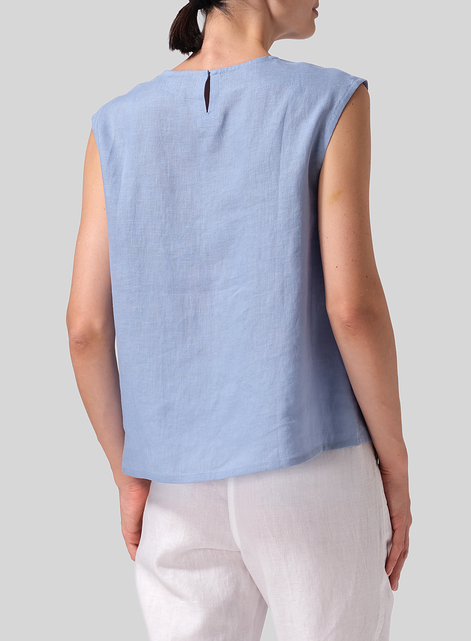 Linen A-Line French Sleeve Blouse