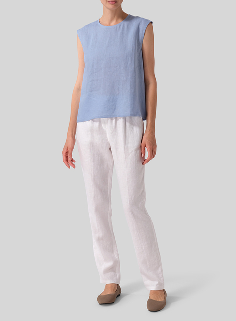Linen A-Line French Sleeve Blouse
