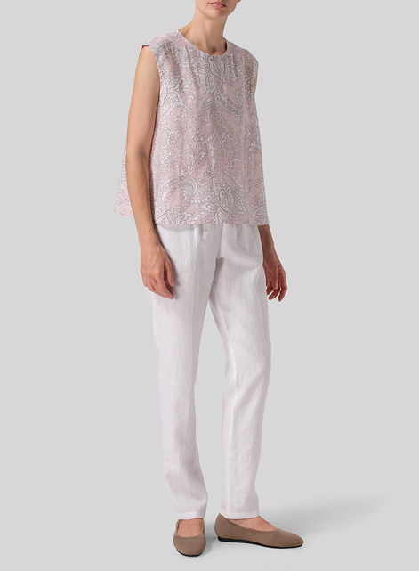 Linen A-Line French Sleeve Blouse