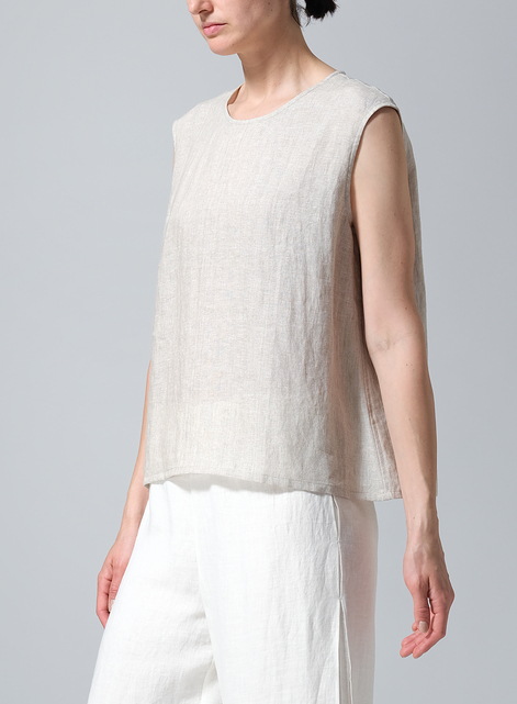 Linen A-Line French Sleeve Blouse