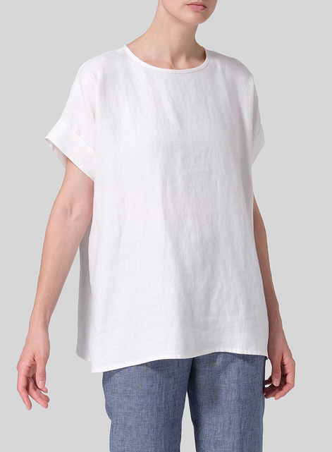 Linen Dolman Sleeves Relaxed Fit Top