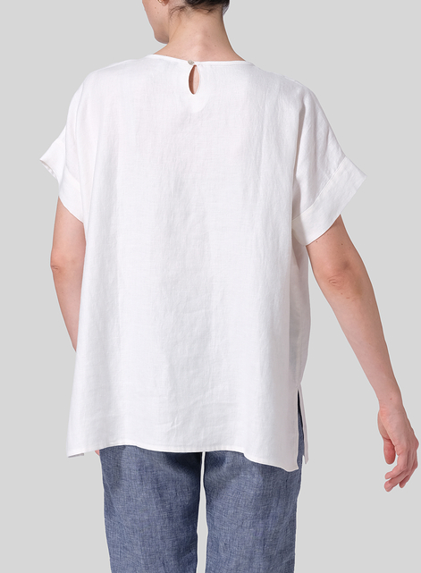 Linen Dolman Sleeves Relaxed Fit Top