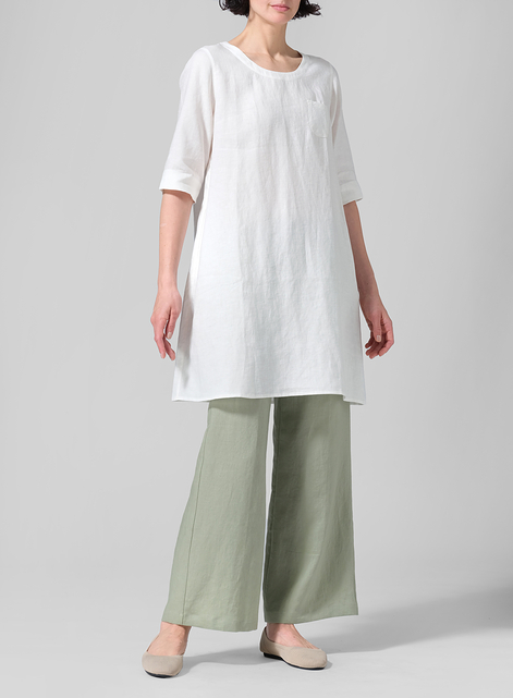 Linen A-shape Casual Top