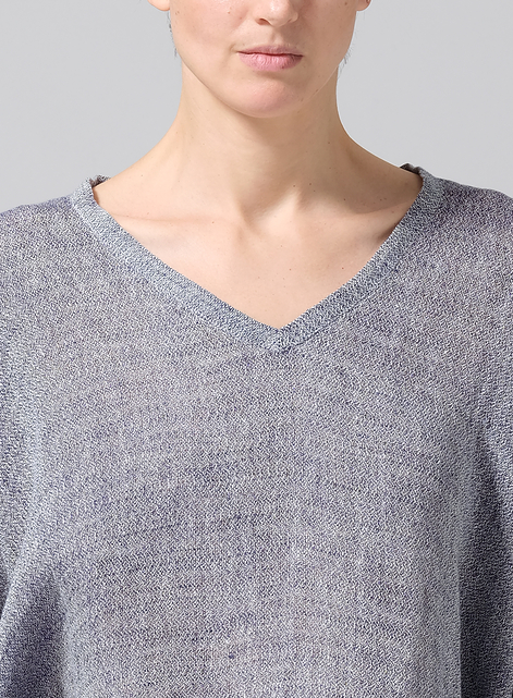 Gauze Linen Loose Deep V-Neck Top